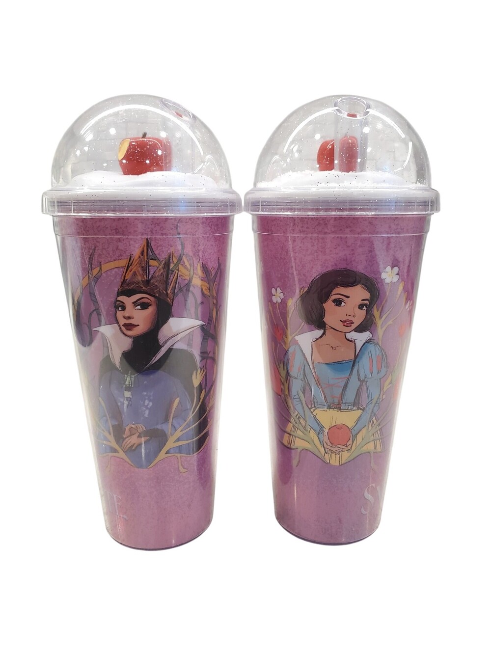 2025 Disney Snow White Snow Globe Cup Tumbler Regal Exclusive 2 Pack